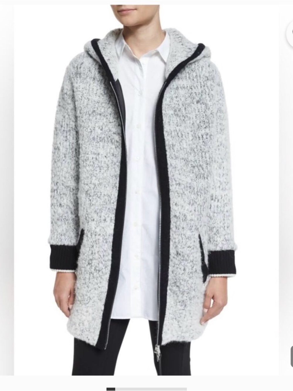 Rag and Bone Cozy Hooded Bouclé hooded zip